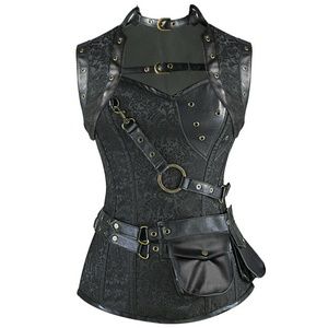 Black Steampunk Corset With Bolero & Accessories